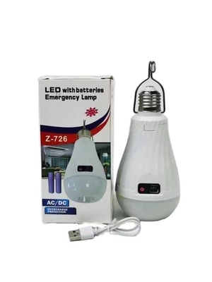 2- Lámpara de emergencia LED 15W E27 B22 Batería recargable de iones de litio AC/DC bombilla de uso saludable