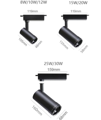 COB LED Focus Light Track Light con carcasa de aluminio integrada y lente antirreflejo