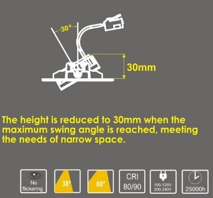 Diseño moderno 3W 7W 9W LED Mini Super Slim Downlight con controlador incorporado y sin atenuador