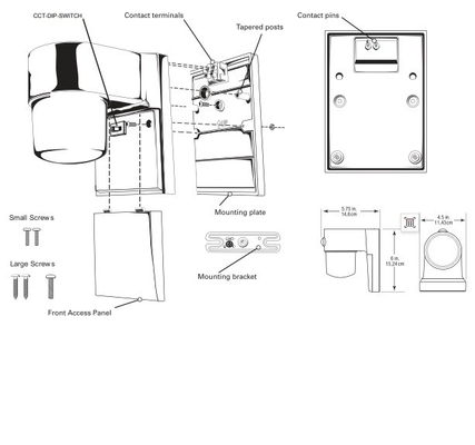 Moderno estilo de montaje de la pared de la luz de seguridad 9W LED de la pared Sconce con 800lm Flujo luminoso