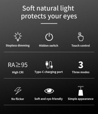 Lámpara de mesa inteligente ABS de metal La solución de iluminación definitiva para el escritorio del dormitorio y más