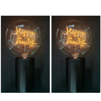 Lámpara de filamentos de LED Lámpara de carta de familia feliz 0.2kg Espiral única luz decorativa de LED