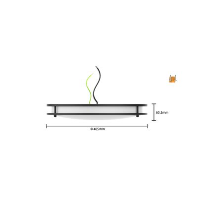 Muestra de embalaje con el logotipo del cliente 16 pulgadas 25W LED CCT Seleccionable doble anillo de luz de techo