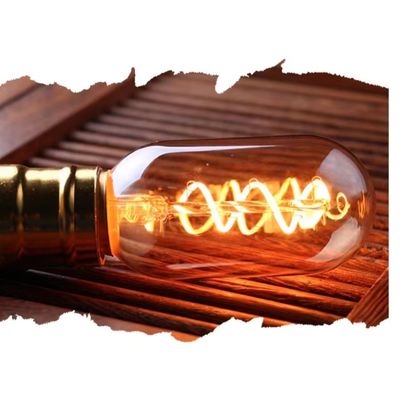 T45 Bulbo de filamento en espiral Vintage luz LED flexible suave con 50000 horas de vida útil