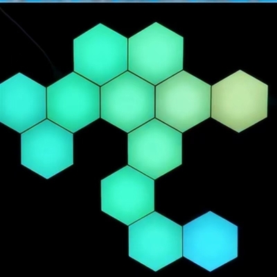 Luz nocturna modular LED lámpara táctil creativa con diseño y control cuántico hexagonal