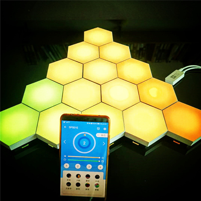 Luz nocturna modular LED lámpara táctil creativa con diseño y control cuántico hexagonal