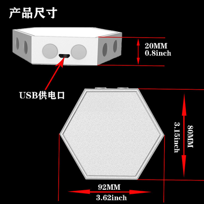 Luz nocturna modular LED lámpara táctil creativa con diseño y control cuántico hexagonal
