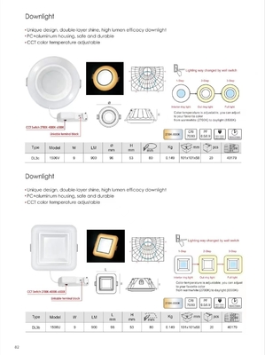 100lm/w 3-Step 2700K-6500K Iluminación interior Muare Recesseini Pista de lavadora de paredes Spotlight Led Downlight Techo Recesado Cob Down Light