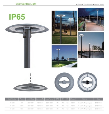 Alto brillo 50W/100W/150W LED jardín de la calle de iluminación columna de la lámpara superior para la carretera