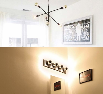 Medias cromadas A60 6W Blanco Caliente 2700K LED Filamento Retro bombilla para E27 Tipo de Base