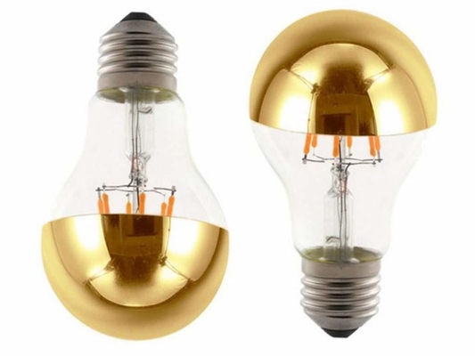 Medias cromadas A60 6W Blanco Caliente 2700K LED Filamento Retro bombilla para E27 Tipo de Base