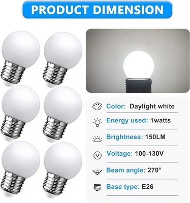 LED Baño de la vanidad bombilla de luz Globo 15W equivalente E26 Base de tornillo mediano Blanco fresco