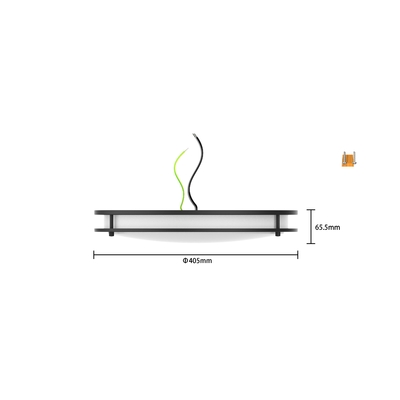 120V 25W 5CCT tamaño medio 16 pulgadas LED doble anillo integrado luz de techo CL-B1628