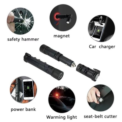 Banco de energía de martillo de seguridad con cargador de teléfono celular USB de 5.0V / 2.4A y fuente de luz LED