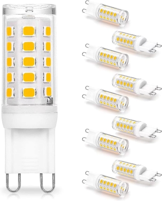 G9 bombilla LED 4W 40 Watt T4 Disminuible 2700K Blanco suave cálido 120V sin parpadeo Iluminación de lámpara de candela 450LM