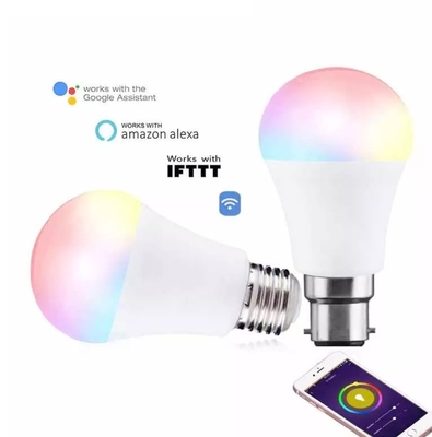 800 Flujo luminoso Lm AC Iluminación inteligente RGBCW Multicolor BT E27 B22 bombilla LED para el hogar