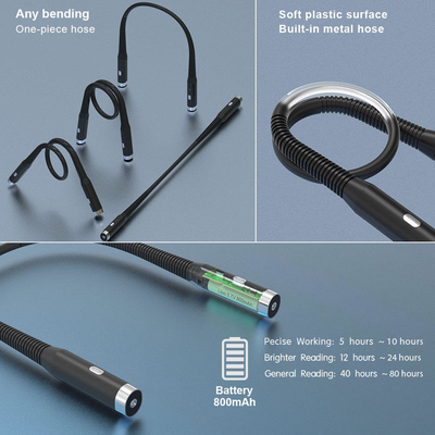 LED portátil flexible cuello colgante de carga de la luz del libro para la protección de los ojos y lectura