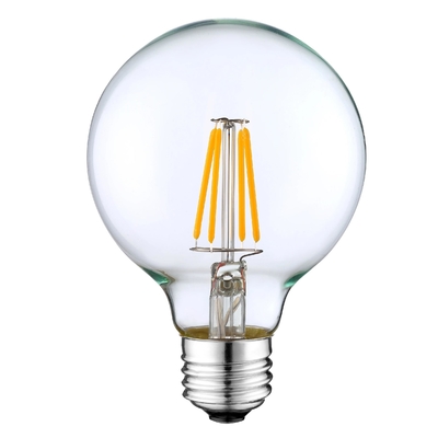 4W G125 E26 bombilla global LED de filamento de zafiro para botón manual y soporte de atenuación