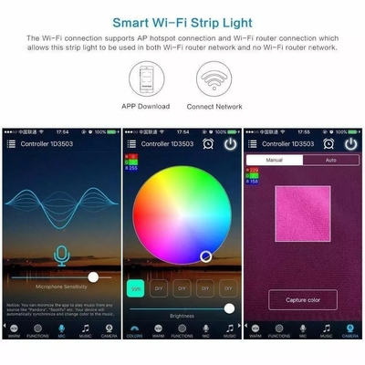 5m 10m 15m Luzes de banda inteligente de control remoto Bluetooth/Wifi para interiores y exteriores