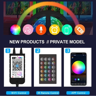 5m 10m 15m Luzes de banda inteligente de control remoto Bluetooth/Wifi para interiores y exteriores