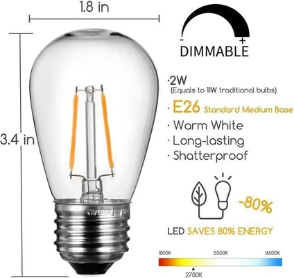 Crea una atmósfera romántica con G45 T45 ST45 E27 Base Ambar Luz Corda 50M longitud
