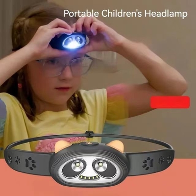 64.5*37*29mm Pandas de dibujos animados para niños faros seguros para actividades al aire libre de los niños