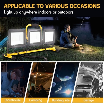 IP66 resistente al agua soporte de luz de trabajo 21000lm con soporte de trípode plegable y 3 cabezas ajustables 6500K