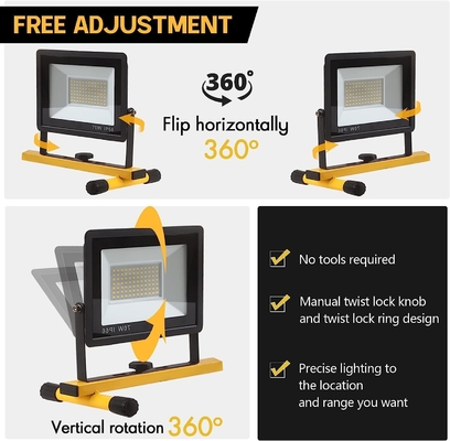Luz de trabajo del trípode plegable ajustable con 3 cabezas ajustables y salida de 21000lm