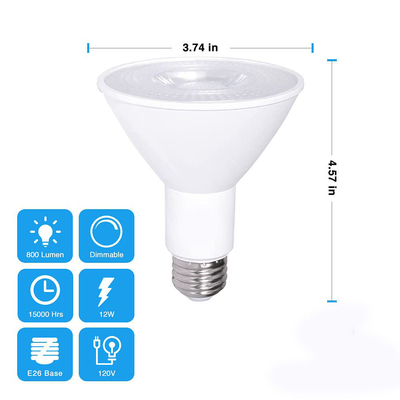 12W 100W Control de botones de control de luz de inundación LED de color blanco cálido E26 3000K