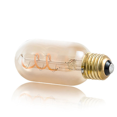T45 3w Bulbo de filamento de vidrio curvado único Vintage Bulbo de luz LED suave flexible para iluminación