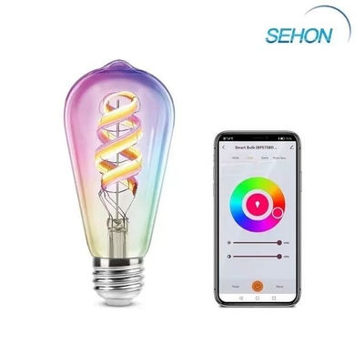 Bulbo de filamento LED inteligente para interiores con luz RGB y control Bluetooth inalámbrico