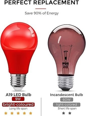 E26 Red LED Bulb A19 9W para el Día de San Valentín Decoración de Año de Acción de Gracias en el Porche Interior
