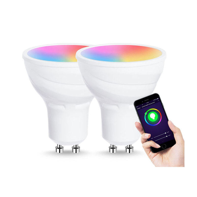 Lamparitas inteligentes Gu10 controladas por aplicación con eficiencia luminosa de 85lm/w