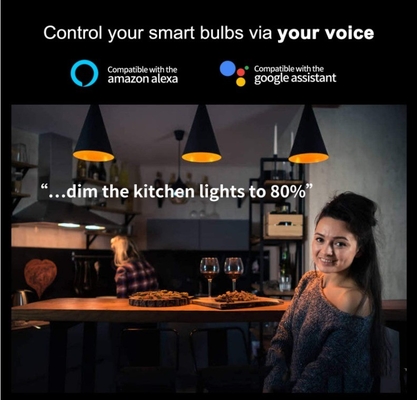 9W E27/B22 Multicolor WiFi apagable bombilla LED Compatible con google alexa Residencial