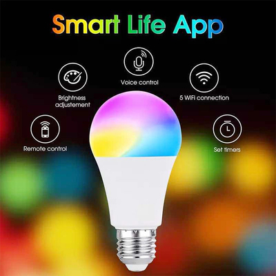 Aluminio Smart Zigbee Wifi bombilla LED con aplicación móvil y control de voz de Google Alexa