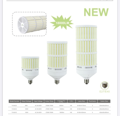 E27 E14 B22 E39 E40 Lámpara de almacén 100lm/w bombilla de maíz LED con alta eficiencia luminosa