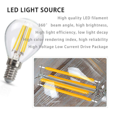 ETL Listado C35 E11 bombilla de incandescencia LED 4W 120C Dimmable 500lm 0,06kg para ahorrar energía