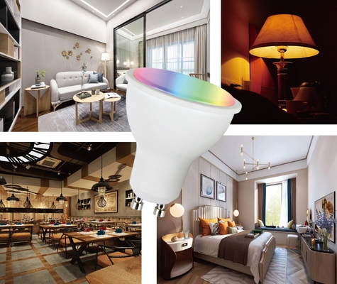 CE UKCA Certificado 5W 120D Smart Wifi APP Control de voz GU10/MR16 Hotel de luz de punto LED