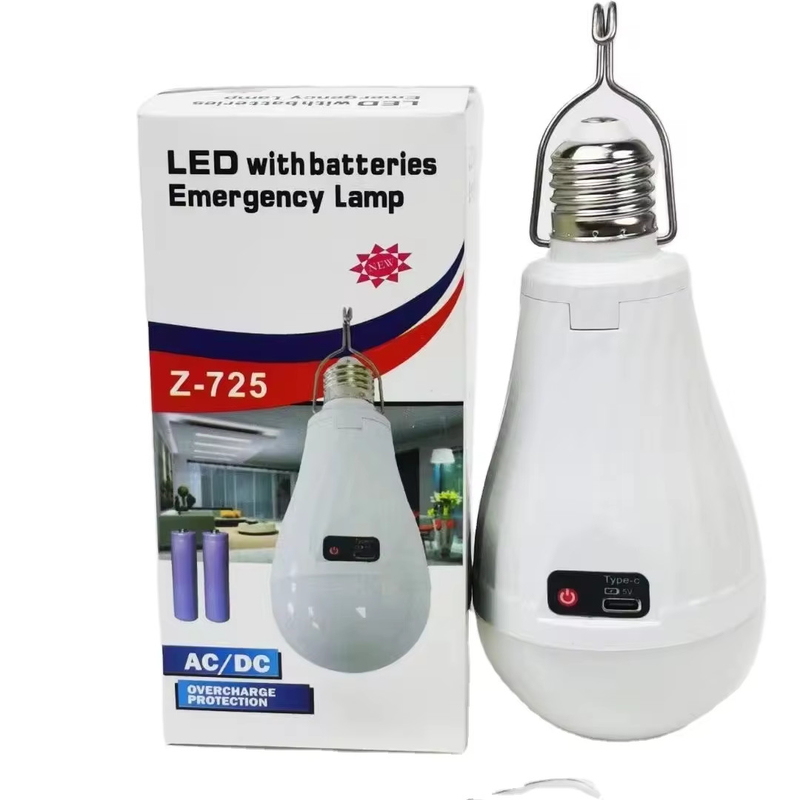 Servicio de soluciones de iluminación de bombillas LED 15W E27 B22 Batería recargable de iones de litio AC/DC