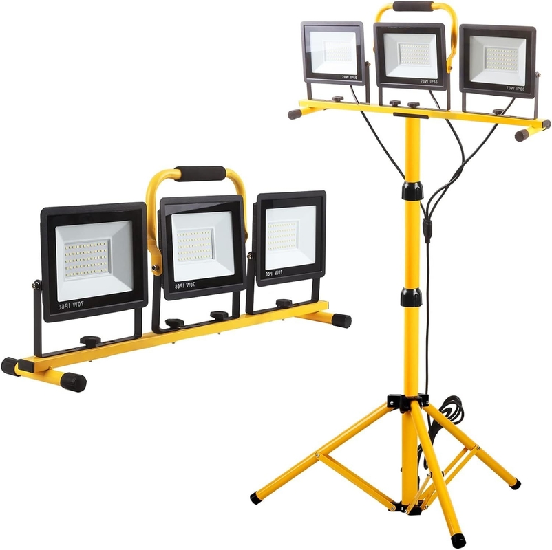 IP66 resistente al agua soporte de luz de trabajo 21000lm con soporte de trípode plegable y 3 cabezas ajustables 6500K
