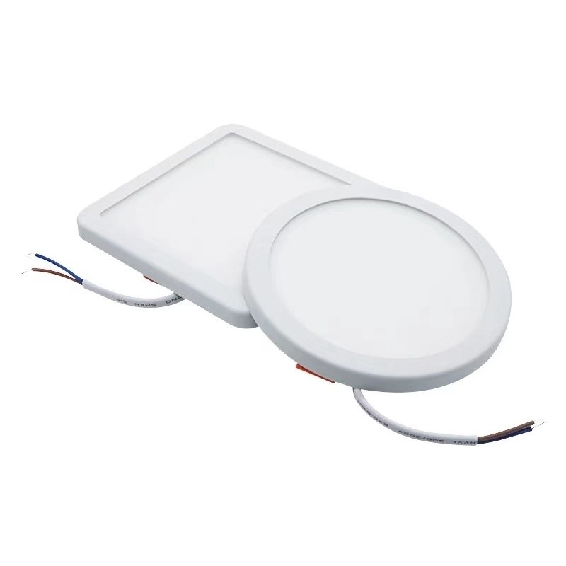 Luz de panel LED de alta eficiencia luminosa 3W-24W para montaje en recubrimiento/superficie en blanco