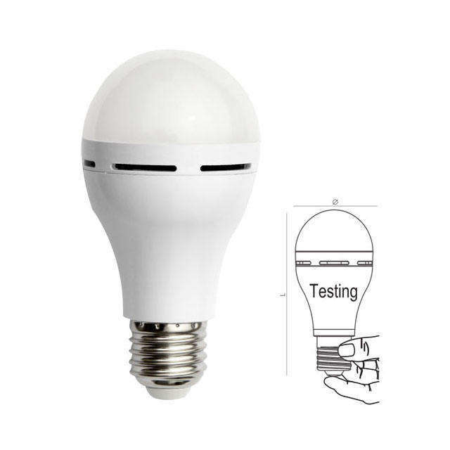 Lámpara de bombilla LED recargable de 7w E27 B22 para iluminación de emergencia en alerta de luz diurna de 6000K