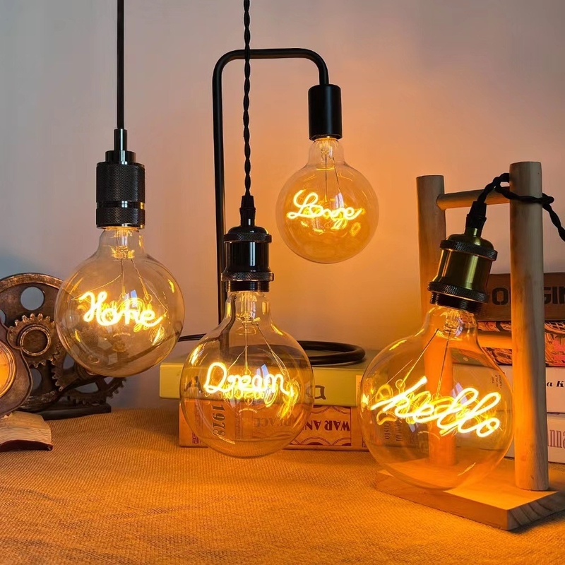 Vidrio de ámbar transparente 4W G80/95 Serie LED decorativa de Edison con CRI Ra 80-90