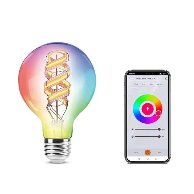 2200K-6500K Bulbo de filamento que cambia de color con Bluetooth inalámbrico y control TUYA APP